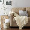 image:imageDII Chenille Throw Collection Solid Fringed 50x60 Soft Denim GrayCream
