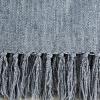 image:imageDII Chenille Throw Collection Solid Fringed 50x60 Soft Denim GrayNatural