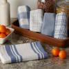 image:imageDII Everyday Basic Kitchen Collection Large Woven Cotton DishtowelTea Towel Set 18x28 Vintage Rose 5 CountStonewash Blue