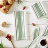 image:imageDII Everyday Kitchen Dishtowel Collection Large Chef Stripe Tea Towel 18x28 Honey Gold 3 CountBasil Green