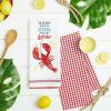 image:imageDII Heavy Duty Kitchen Cleaning Collection LongLasting Quality Cotton Dish Towel Set 18x28 Lake House Blues Check 4 PieceLobster
