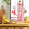 image:imageDII Heavy Duty Kitchen Cleaning Collection LongLasting Quality Cotton Dish Towel Set 18x28 Lake House Blues Check 4 PieceLobster