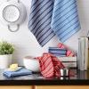 image:imageDII Heavy Duty Kitchen Cleaning Collection LongLasting Quality Cotton Dish Towel Set 18x28 Lake House Blues Check 4 PieceStarboard Stripe