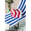 image:imageDII Stripe Beach Lounge Chair Towel with Fitted Top Pocket 26x82 GrayBlue