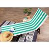 image:imageDII Stripe Beach Lounge Chair Towel with Fitted Top Pocket 26x82 GrayEmerald Green