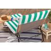 image:imageDII Stripe Beach Lounge Chair Towel with Fitted Top Pocket 26x82 GrayEmerald Green