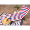 image:imageDII Stripe Beach Lounge Chair Towel with Fitted Top Pocket 26x82 GrayRed  White   Blue