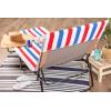 image:imageDII Stripe Beach Lounge Chair Towel with Fitted Top Pocket 26x82 GrayRed  White   Blue