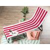 image:imageDII Stripe Beach Lounge Chair Towel with Fitted Top Pocket 26x82 GrayRed