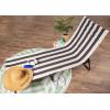 image:imageDII Stripe Beach Lounge Chair Towel with Fitted Top Pocket 26x82 GrayStone