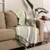 image:imageDII Striped Throw Collection Herringbone 50x60 BlackAntique Green
