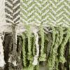 image:imageDII Striped Throw Collection Herringbone 50x60 BlackAntique Green