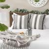 image:imageDII Throw Pillow Cover Collection Recycled Cotton Hidden Zipper 18x18 Herringbone Stripe Barn Red 2 PieceBold Chambray Stripe  Black