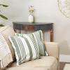 image:imageDII Throw Pillow Cover Collection Recycled Cotton Hidden Zipper 18x18 Herringbone Stripe Barn Red 2 PieceBold Chambray Stripe  Moss