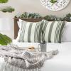 image:imageDII Throw Pillow Cover Collection Recycled Cotton Hidden Zipper 18x18 Herringbone Stripe Barn Red 2 PieceBold Chambray Stripe  Moss