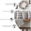 image:imageDII Throw Pillow Cover Collection Recycled Cotton Hidden Zipper 18x18 Herringbone Stripe Barn Red 2 PieceChambray Stripe  Coral