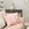 image:imageDII Throw Pillow Cover Collection Recycled Cotton Hidden Zipper 18x18 Herringbone Stripe Barn Red 2 PieceChambray Stripe  Coral