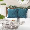image:imageDII Throw Pillow Cover Collection Recycled Cotton Hidden Zipper 18x18 Herringbone Stripe Barn Red 2 PieceDobby Plus  Teal