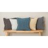image:imageDII Throw Pillow Cover Collection Recycled Cotton Hidden Zipper 18x18 Herringbone Stripe Barn Red 2 PieceDobby Stripe  Biscuit