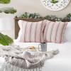 image:imageDII Throw Pillow Cover Collection Recycled Cotton Hidden Zipper 18x18 Herringbone Stripe Barn Red 2 PieceHerringbone Stripe  Barn Red