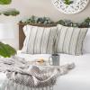 image:imageDII Throw Pillow Cover Collection Recycled Cotton Hidden Zipper 18x18 Herringbone Stripe Barn Red 2 PieceHerringbone Stripe  Gray