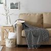 image:imageDII Waffle Knit Collection Throw Blanket Antique GreenBlack