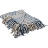 image:imageDII California Casual Houndstooth Woven Throw Dark Brown amp Stone 50x60French Blue  Gray