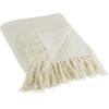image:imageDII Chenille Throw Collection Solid Fringed 50x60 Soft Denim GrayCream