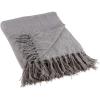 image:imageDII Chenille Throw Collection Solid Fringed 50x60 Soft Denim GrayGray
