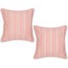 image:imageDII Throw Pillow Cover Collection Recycled Cotton Hidden Zipper 18x18 Herringbone Stripe Barn Red 2 PieceChambray Stripe  Coral
