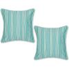 image:imageDII Throw Pillow Cover Collection Recycled Cotton Hidden Zipper 18x18 Herringbone Stripe Barn Red 2 PieceChambray Stripe  Jewel Green
