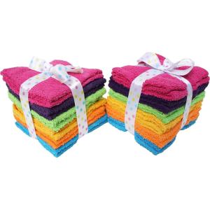 image:imageDII Basic Bulk Pack Cotton Washcloth Set 12x12 Bright Rainbow 24 PieceBright Rainbow