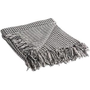 image:imageDII California Casual Houndstooth Woven Throw Dark Brown amp Stone 50x60Black