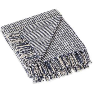 image:imageDII California Casual Houndstooth Woven Throw Dark Brown amp Stone 50x60French Blue
