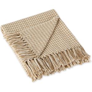 image:imageDII California Casual Houndstooth Woven Throw Dark Brown amp Stone 50x60Stone