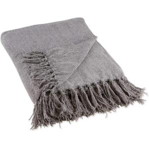 image:imageDII Chenille Throw Collection Solid Fringed 50x60 Soft Denim GrayGray