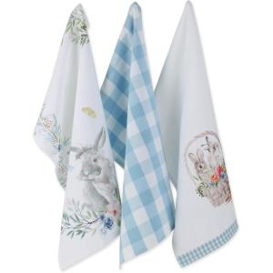 image:imageDII Easter Basics Collection Springtime Kitchen Essentials Dishtowel Set Floral Bunny 3 PieceFloral Bunny