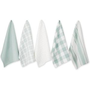image:imageDII Everyday Basic Kitchen Collection Large Woven Cotton DishtowelTea Towel Set 18x28 Vintage Rose 5 CountJadeite