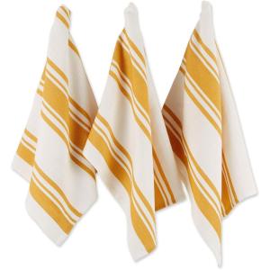 image:imageDII Everyday Kitchen Dishtowel Collection Large Chef Stripe Tea Towel 18x28 Honey Gold 3 CountHoney Gold
