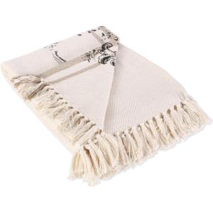 image:imageDII French Country Printed Woven Throw 50x60 BotanicalFrench Grain Sack
