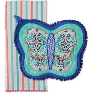 image:imageDII Gift Set Collection Kitchen Set Potholder amp Dishtowel Set Lemon Plaid 2 PieceButterfly