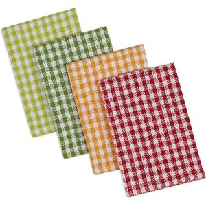 image:imageDII Heavy Duty Kitchen Cleaning Collection LongLasting Quality Cotton Dish Towel Set 18x28 Lake House Blues Check 4 PiecePea Patch Gingham Check