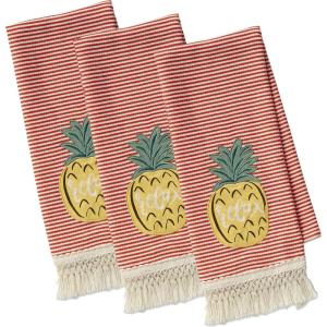 image:imageDII Summer Basics Kitchen Collection Tropical Dishtowel Set 18x28 PineapplePineapple