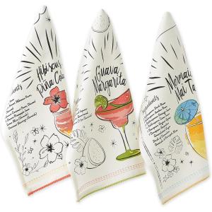 image:imageDII Summer Basics Kitchen Collection Tropical Dishtowel Set 18x28 PineappleRecipe Trio