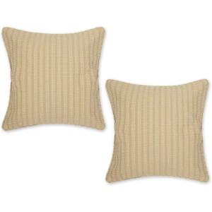 image:imageDII Throw Pillow Cover Collection Recycled Cotton Hidden Zipper 18x18 Herringbone Stripe Barn Red 2 PieceDobby Stripe  Biscuit