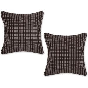 image:imageDII Throw Pillow Cover Collection Recycled Cotton Hidden Zipper 18x18 Herringbone Stripe Barn Red 2 PieceDobby Stripe  Chocolate