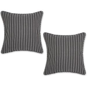 image:imageDII Throw Pillow Cover Collection Recycled Cotton Hidden Zipper 18x18 Herringbone Stripe Barn Red 2 PieceDobby Stripes  Slate