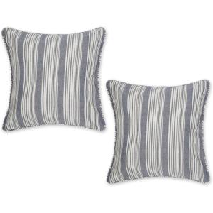 image:imageDII Throw Pillow Cover Collection Recycled Cotton Hidden Zipper 18x18 Herringbone Stripe Barn Red 2 PieceHerringbone Stripe  Navy