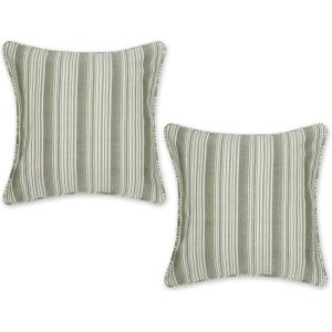 image:imageDII Throw Pillow Cover Collection Recycled Cotton Hidden Zipper 18x18 Herringbone Stripe Barn Red 2 PieceHerringbone Stripe  Sage