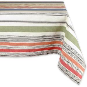 image:imageDII Warm Stripe Tablecloth Collection Indoor or Outdoor Use Tablecloth 60x8484 x 60 Rectangular